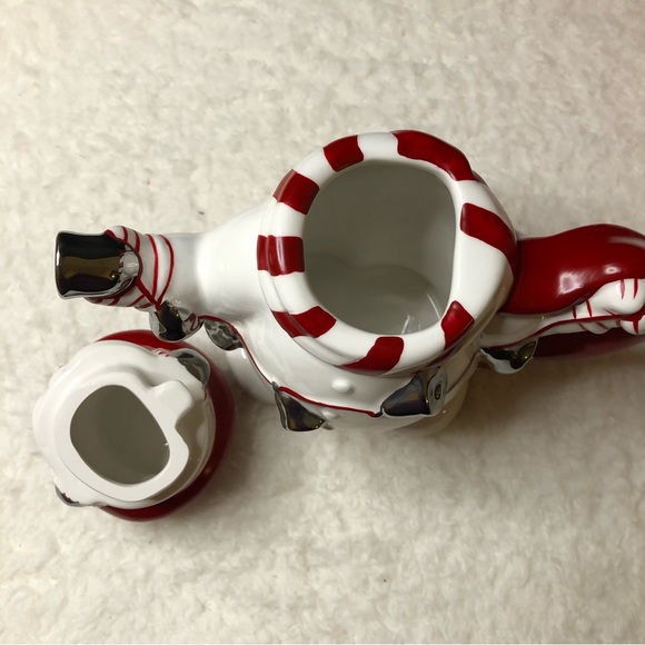 2001 Jolly Snowman Collection Hand-Painted Earthenware Teapot w/White Gold - Picture 8 of 13